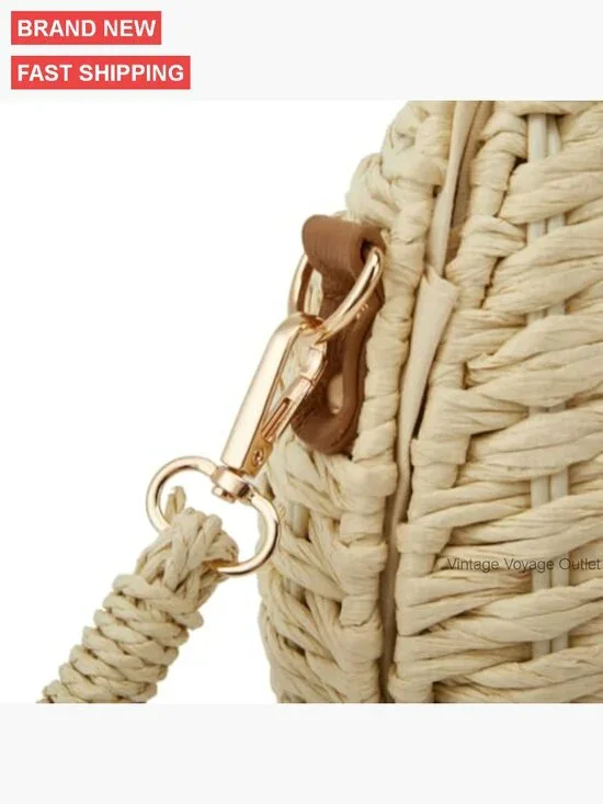 Straw Tote Bag Hobo Crossbody Shoulder Purse Summer Beach Handbag - Picture 7 of 7